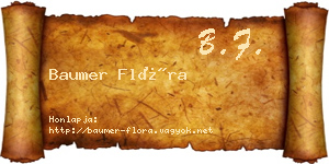 Baumer Flóra névjegykártya